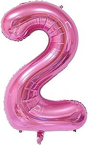 Tellpet Pink Number 2 Balloon, 40 Inch | Amazon (US)