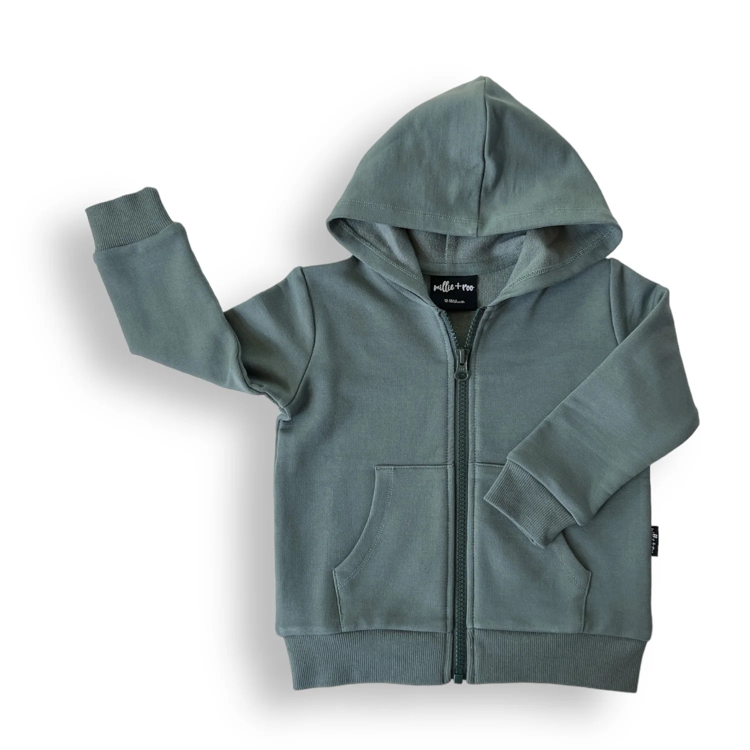 ZIP HOODIE- Slate Bamboo French Terry | millie + roo