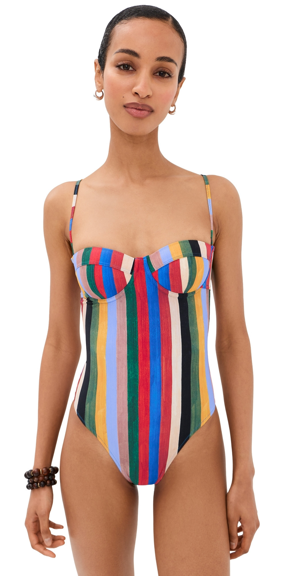 STAUD Maeve One Piece Artist Stripe L | Shopbop