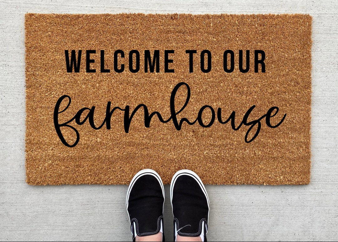 Welcome To Our Farmhouse Doormat, home decor, personalized doormat, welcome mat, lose the shoes, ... | Etsy (US)