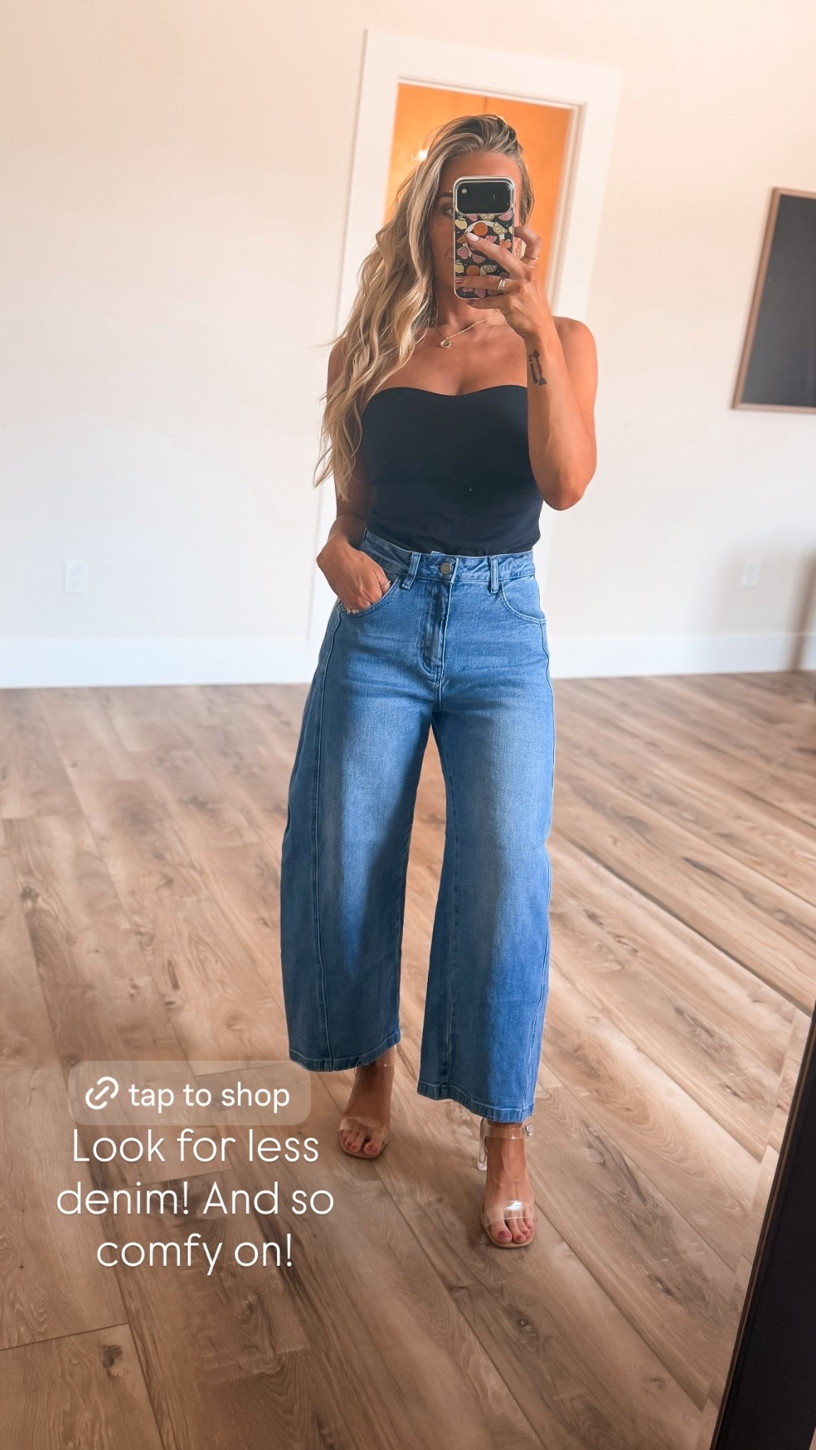Look for less 
denim! And so 
comfy on!