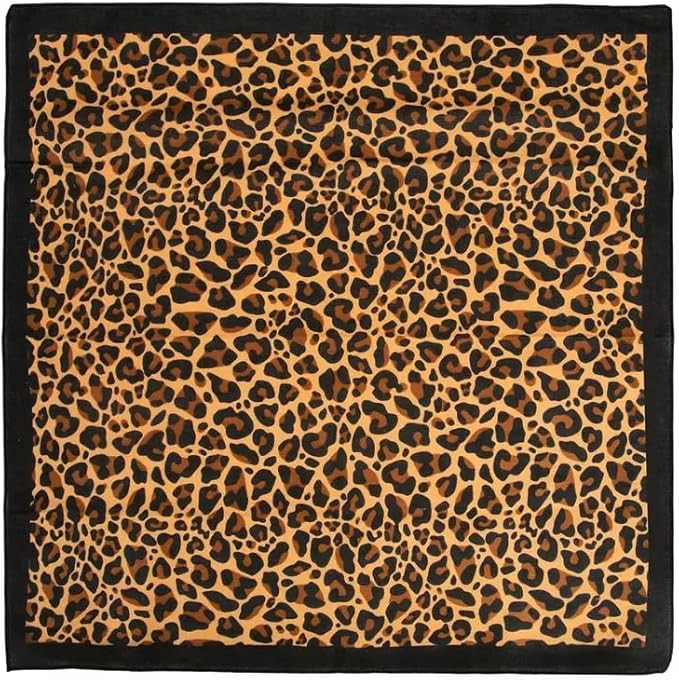Leopard Print Bandana Animal Print ~ Wearable Art 100% Cotton - Scarf | Amazon (US)