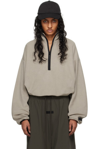 Gray Half-Zip Sweatshirt | SSENSE