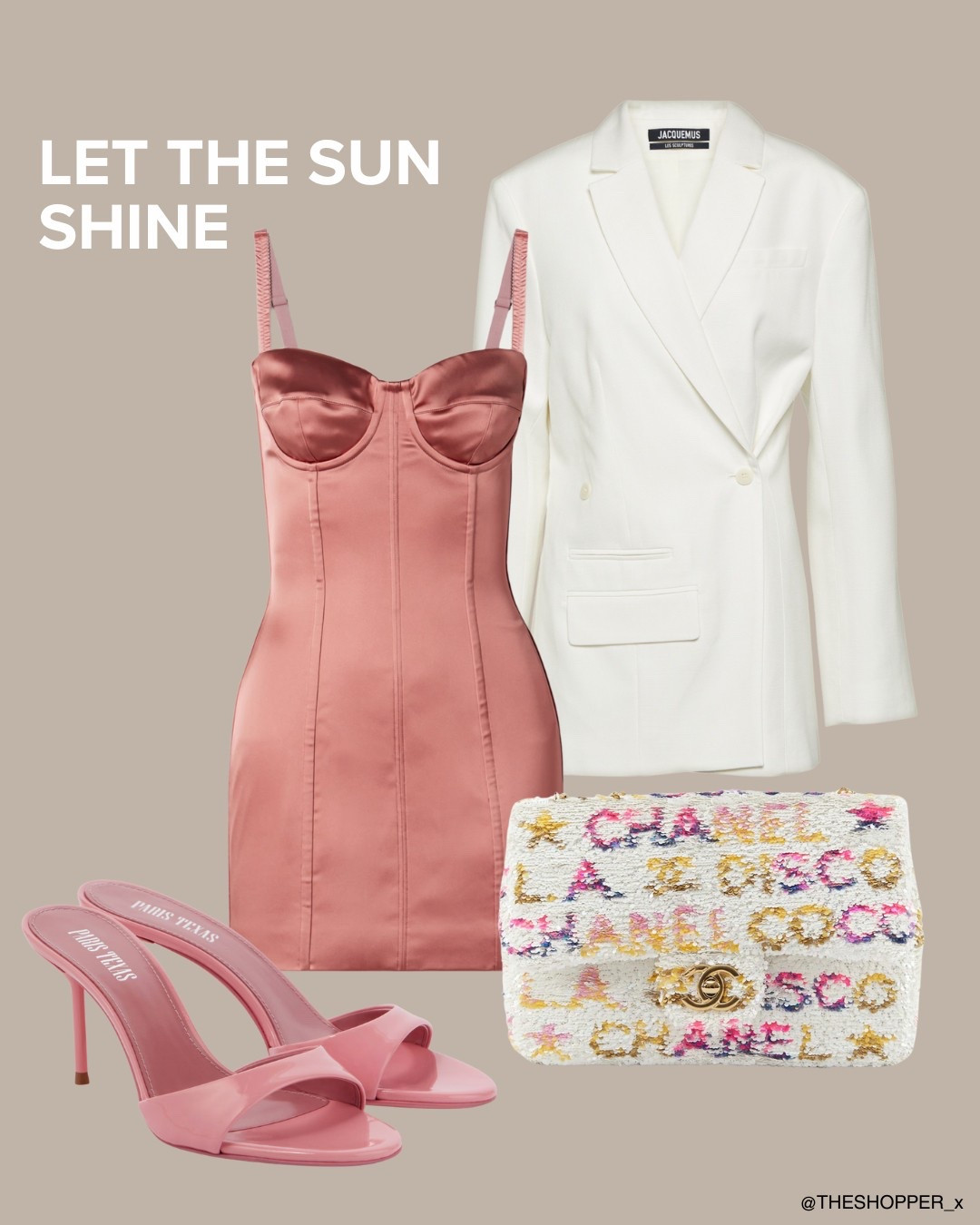 White blazer, silk mini dress, pink open toe heels, chanel white handbag

#LTKuk #LTKsummer #LTKspring