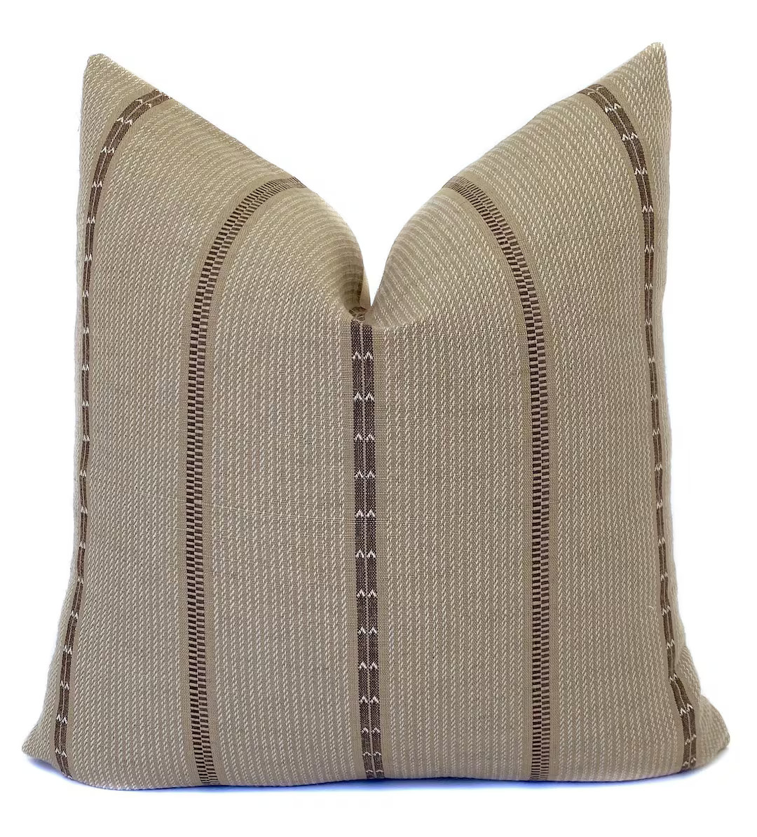 Brown Striped Designer Pillow Cover Mcgee and Co Throw Pillows - Etsy | Etsy (US)