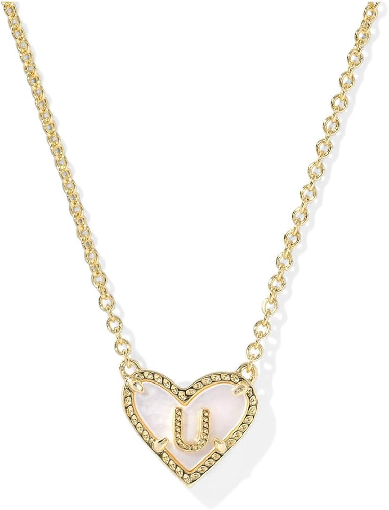 Kendra Scott Womens Heart Letter U Short Pendant Necklace Gold Ivory Mother Of Pearl One Size One... | Amazon (US)