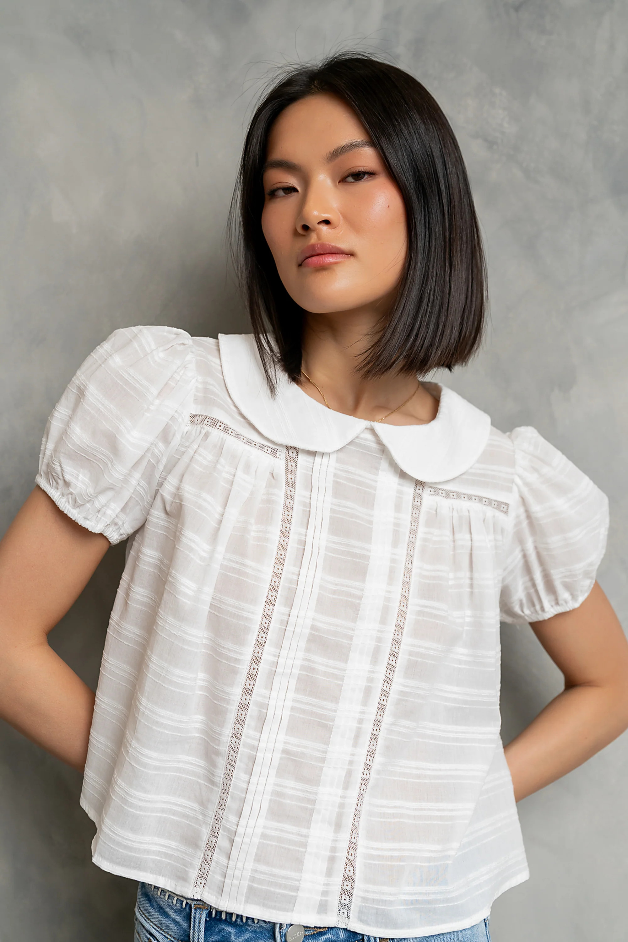 Polly Collared Blouse in Off White | Böhme US