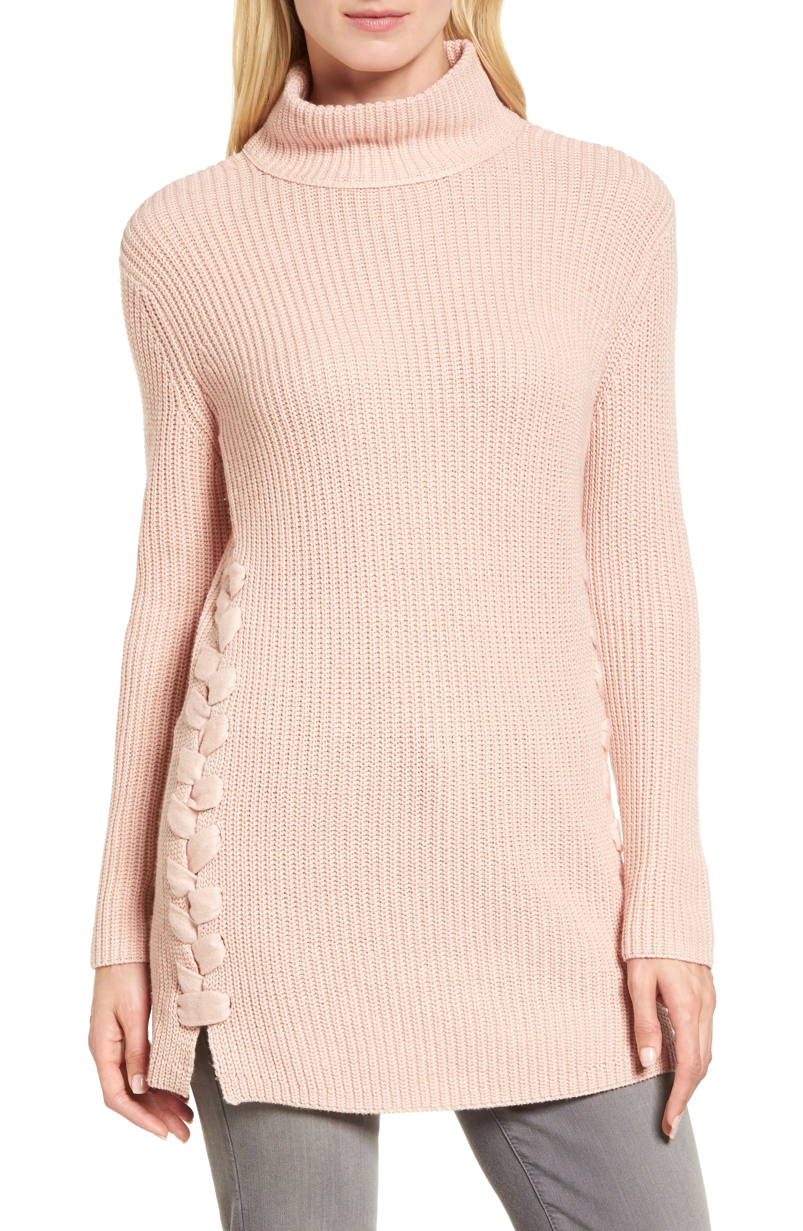 Lace-Up Side Tunic Sweater | Nordstrom