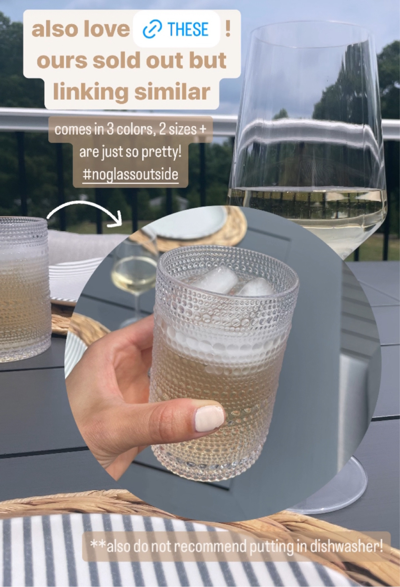 a patio/porch/deck szn must have! glass is a big no-no outdoors for us + these acrylic tumblers  are functional yet beautiful! 

*they say dishwasher safe but we do not recommend!

#LTKSeasonal #LTKParties #LTKHome