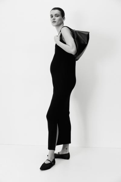 MAMA Ribbed Dress - Round Neck - Sleeveless - Black - Ladies | H&M US | H&M (US + CA)