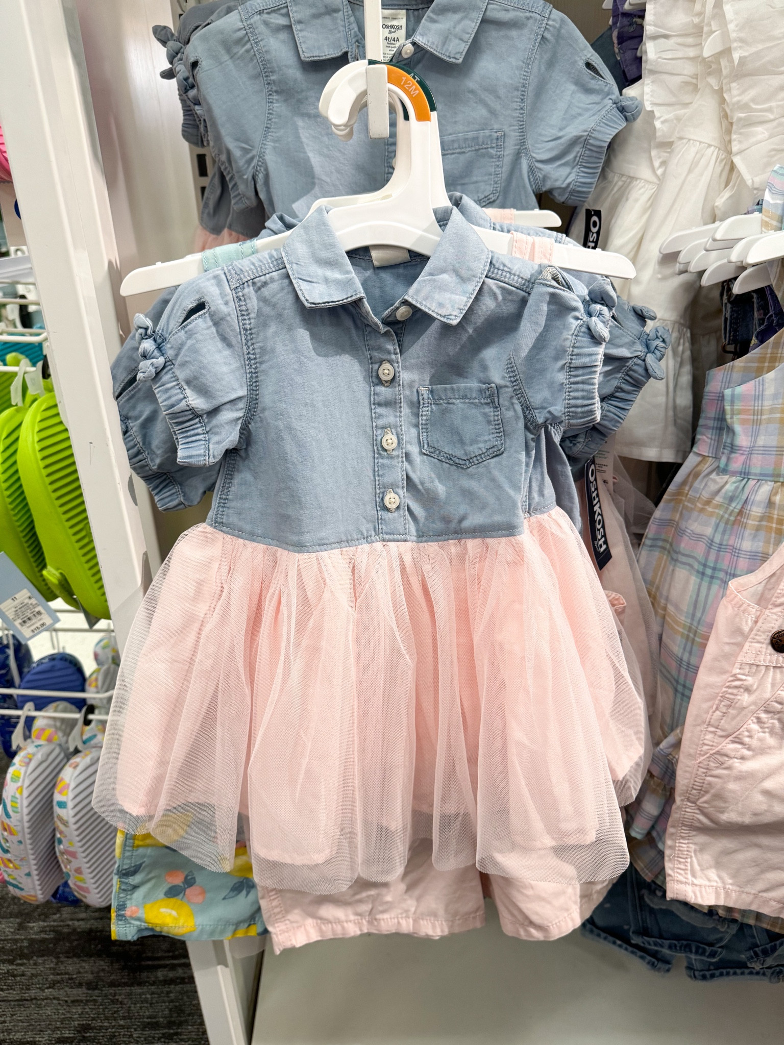 from the target app:

Let her twirl all day in this stylish denim and tulle shirt dress from OshKosh B’gosh. Made from soft cotton with a cool mixed fabric design, she’s got comfort and style all packed into one look. Complete this toddler girl shirt dress with chest pocket look with her favorite sneakers or sandals. Perfect for your little princess and the coolest piece for picture day, play day, or any day!

#LTKstyletip #LTKbaby #LTKkids