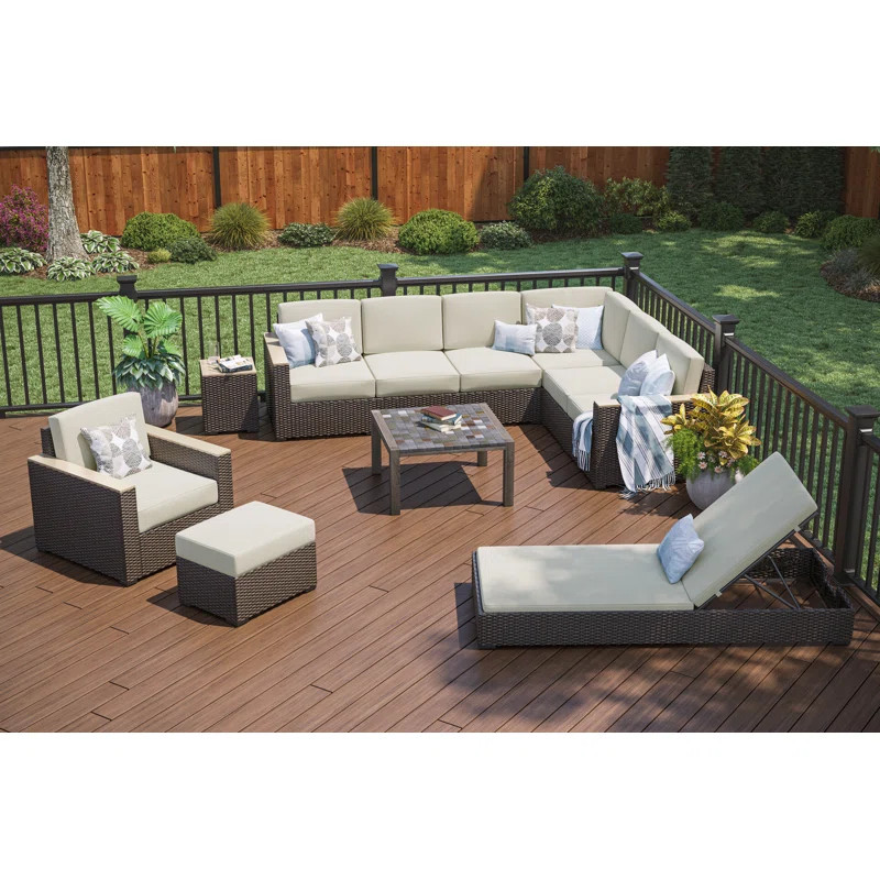 Mcclaskey 117'' Wide Outdoor Reversible Patio Sectional with Cushions | Wayfair North America