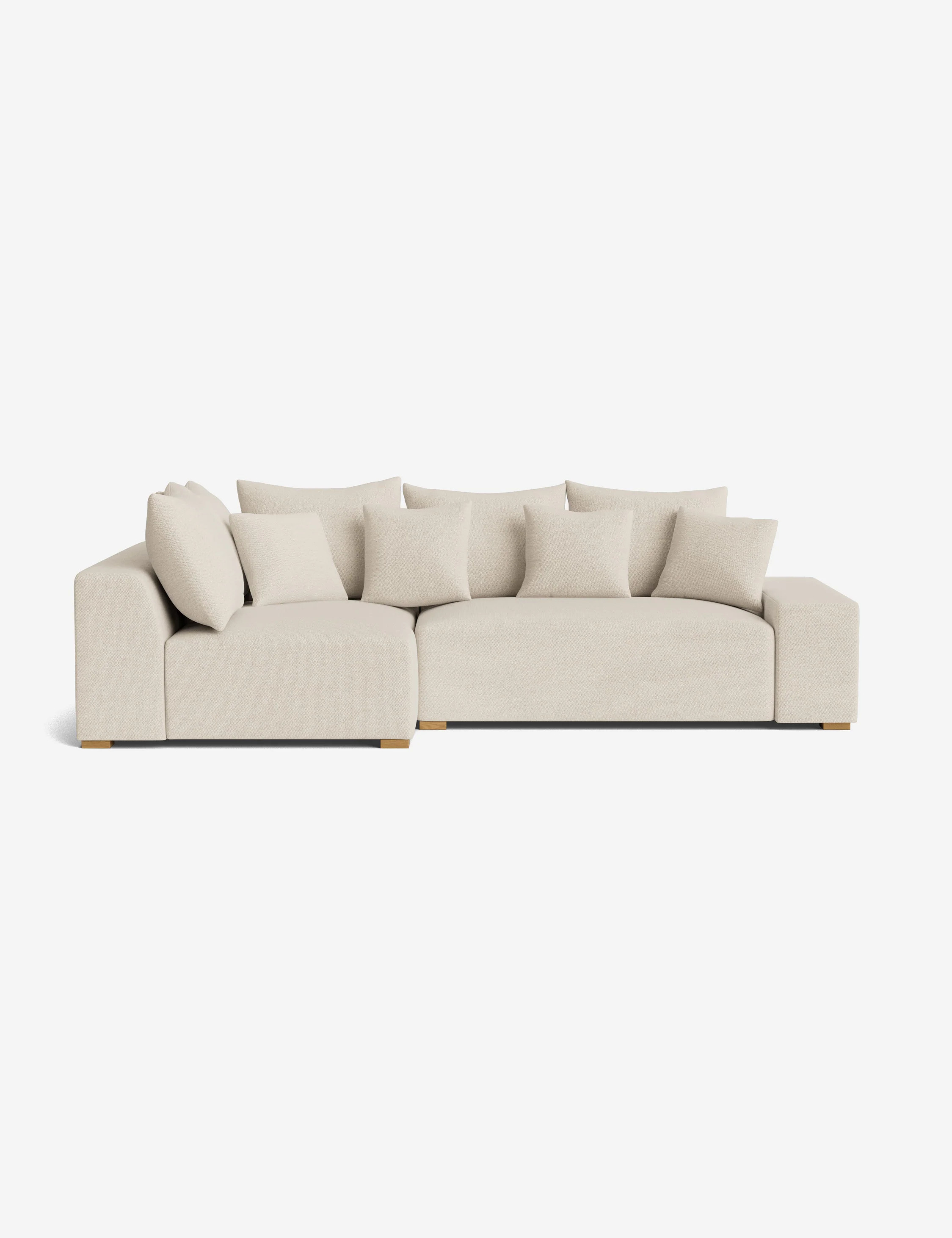 Clayton Sectional Sofa, Cream Performance Basketweave | Lulu and Georgia 