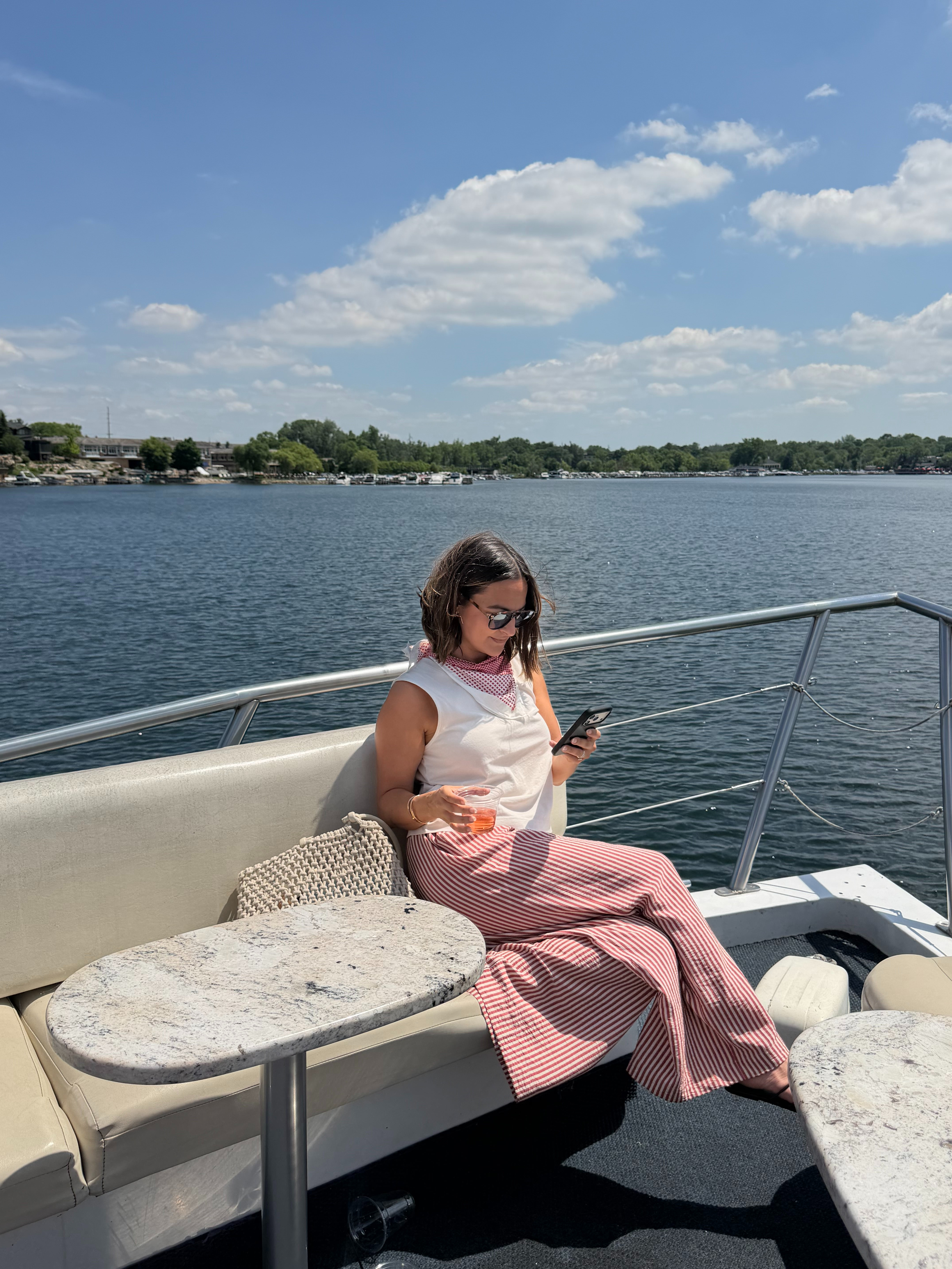 My easy outfit for a summer boat day 🚤 these stripe pants have been a favorite this summer - so easy and breezy!  

 #LTKootd #LTKSeasonal