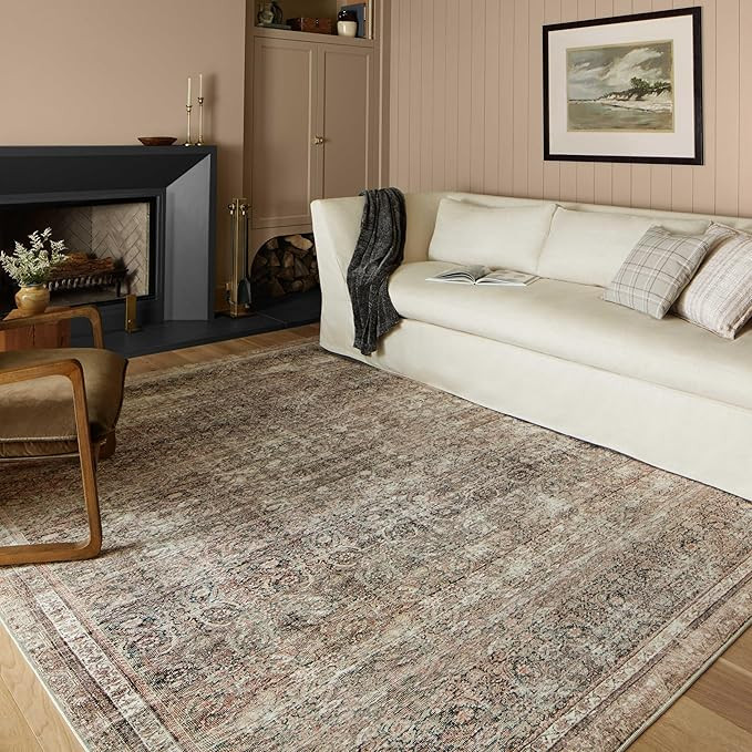 Loloi Chris Loves Julia x Jules Collection, Ink & Terracotta 7'-6" x 9'-6" Area Rug – Vintage A... | Amazon (US)