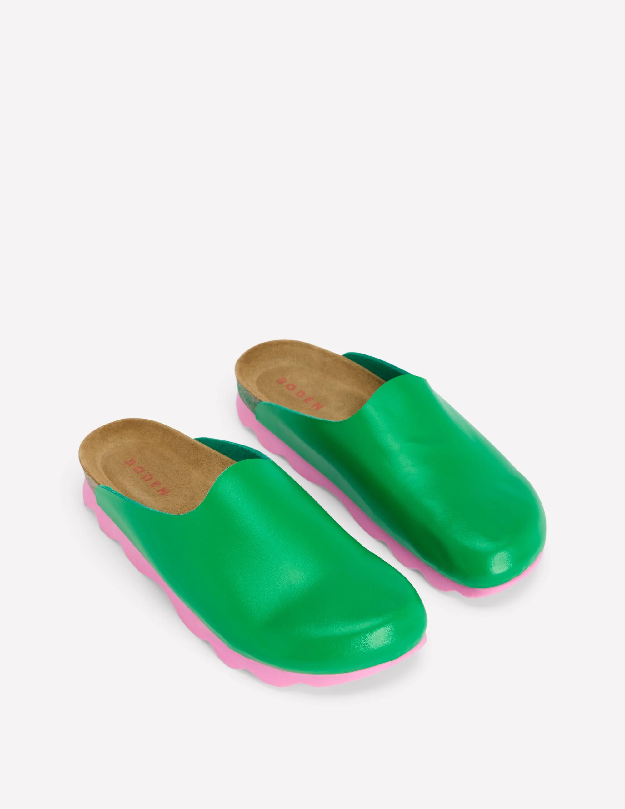 Lyla Colour Block Clogs-Rich Emerald | Boden (US)