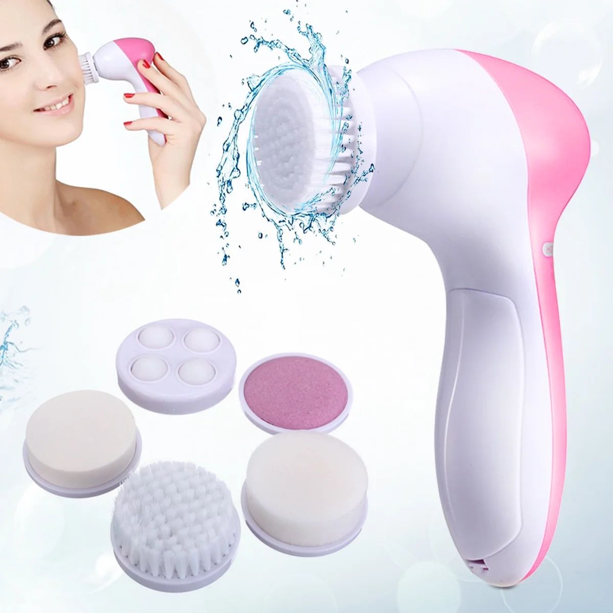 5in1 Face Brushes Mini Multifunction Electric Electronic Beauty Face Facial Cleansing Cleanser Sp... | Walmart (US)