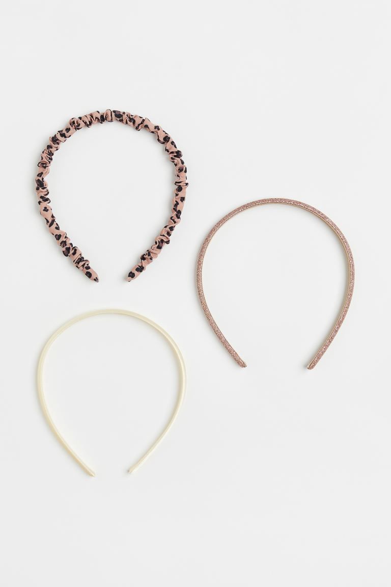 3-pack Hairbands - Dusky pink/gold-colored - Kids | H&M US | H&M (US + CA)
