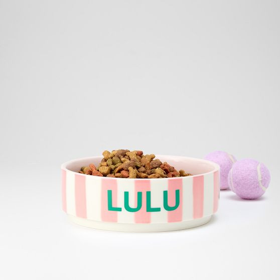 Striped Ceramic Pet Bowl | Mark and Graham