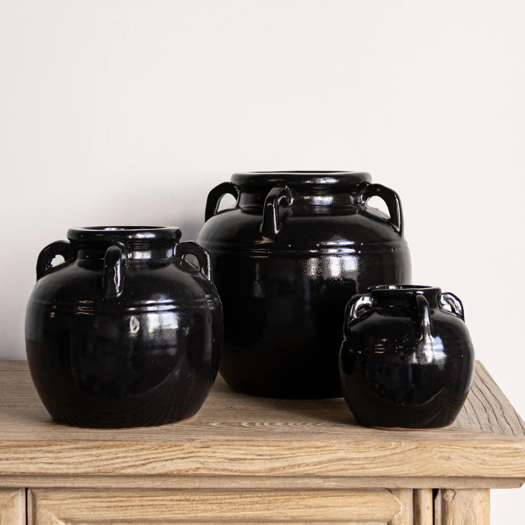 Mercier Glazed Black Vase | By Luxe B Co. | luxe bCO