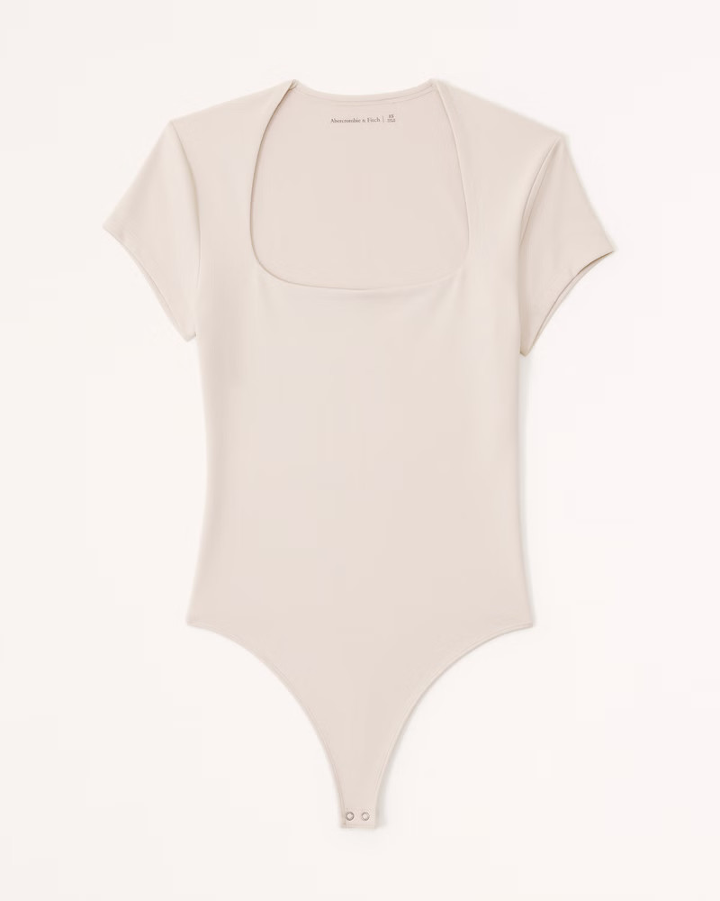 Short-Sleeve Seamless Jersey Portrait Bodysuit | Abercrombie & Fitch (US)