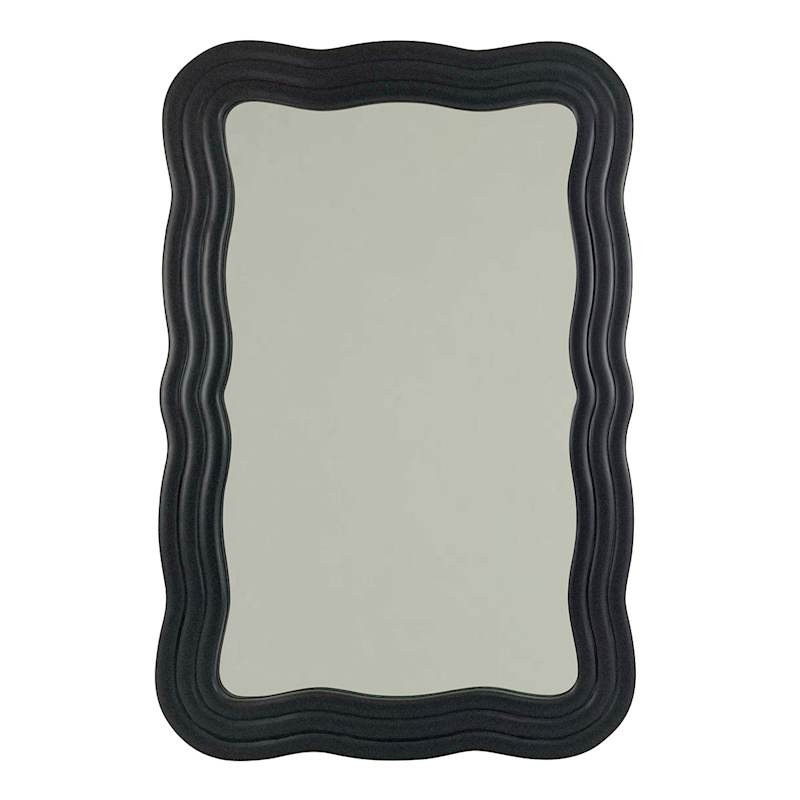 Black Wavy Wall Mirror, 24x36 | At Home