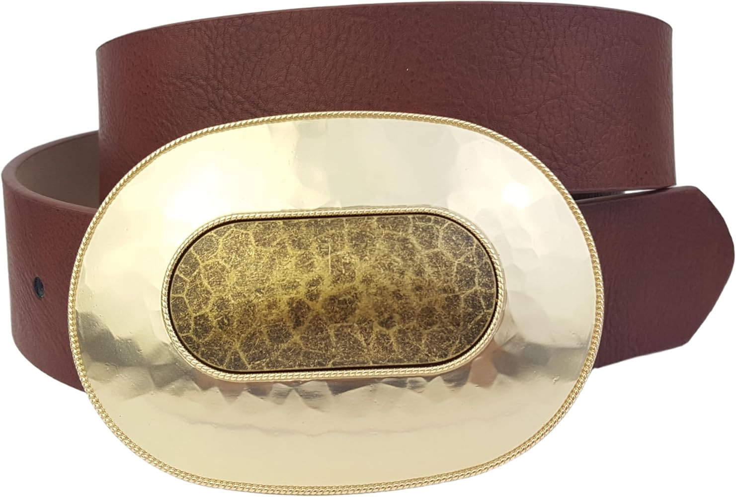 Trendy Gold Buckle Belt with animal friendly vegan belt | Amazon (US)