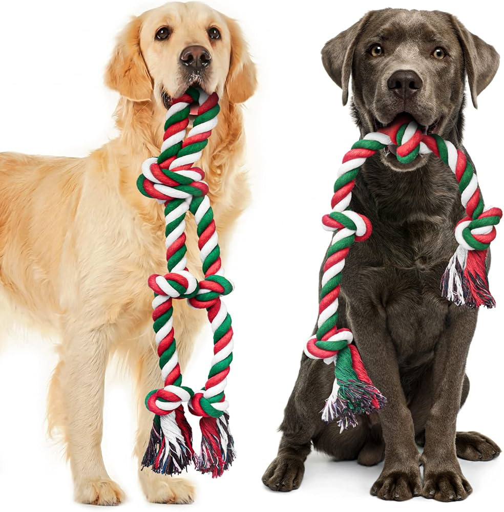Feeko Christmas Dog Rope Toys for Large and Medium Aggressive Chewers, 2 Pack Heavy Duty XL Dog R... | Amazon (US)