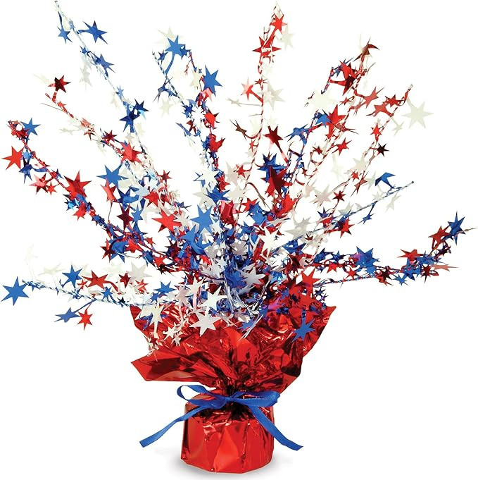 Beistle Metallic Plastic USA Patriotic Star Gleam ‘N Burst Centerpiece – American 4th Of July... | Amazon (US)