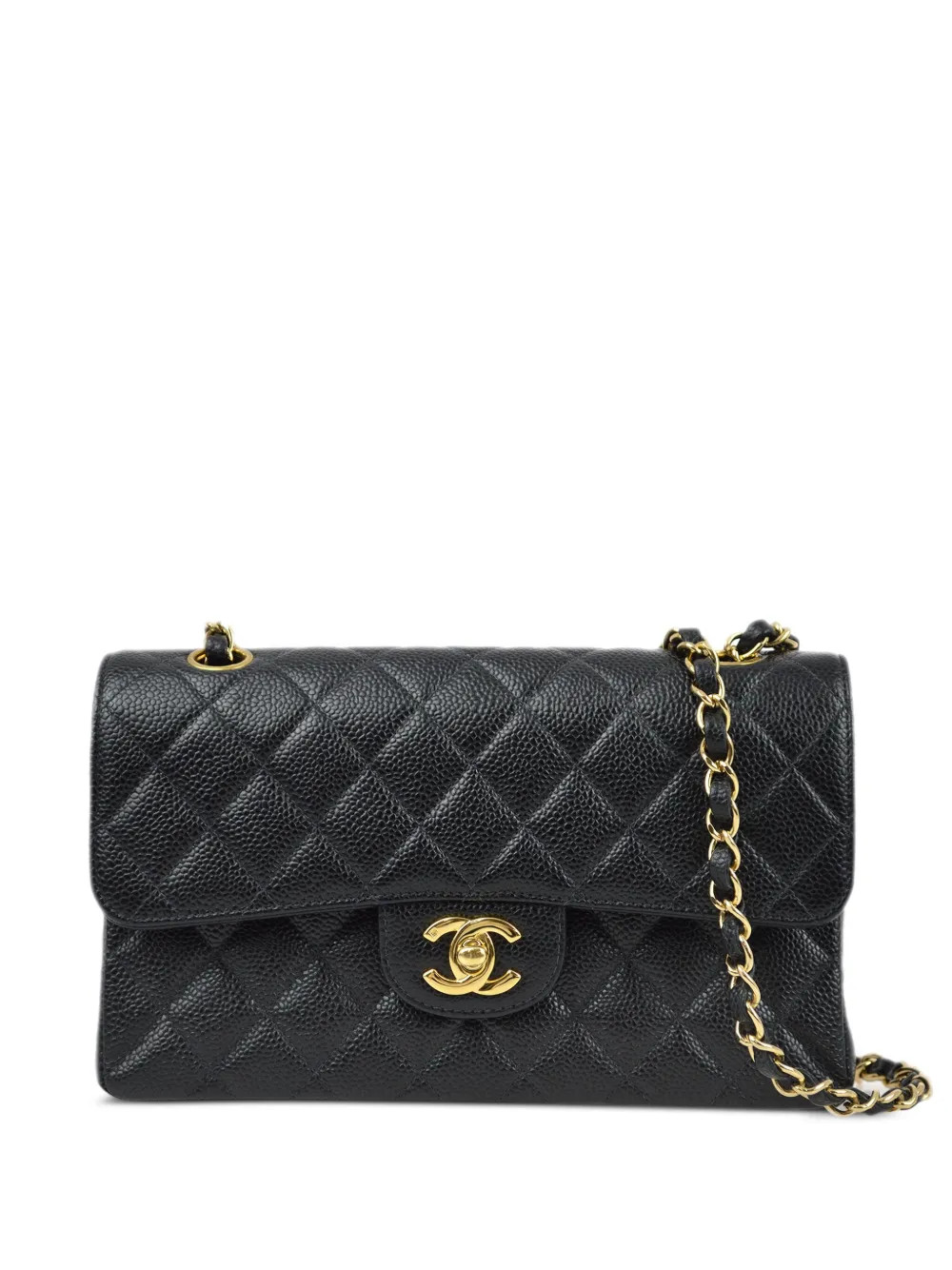 CHANEL Pre-Owned 2002 Small Double Flap Shoulder Bag | Black | FARFETCH SI | Farfetch Global