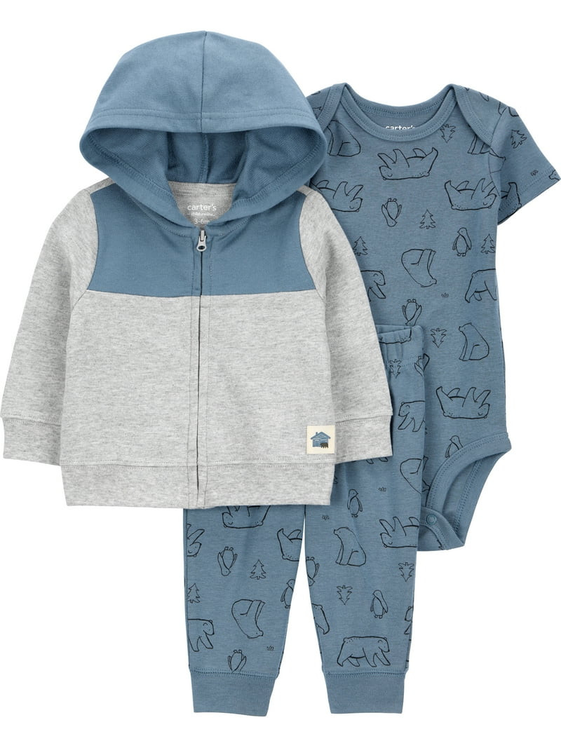 Carter's Child of Mine Baby and Toddler Boy Cardigan Outfit Set, 3-Piece, Sizes 0/3-24 Months | Walmart (US)
