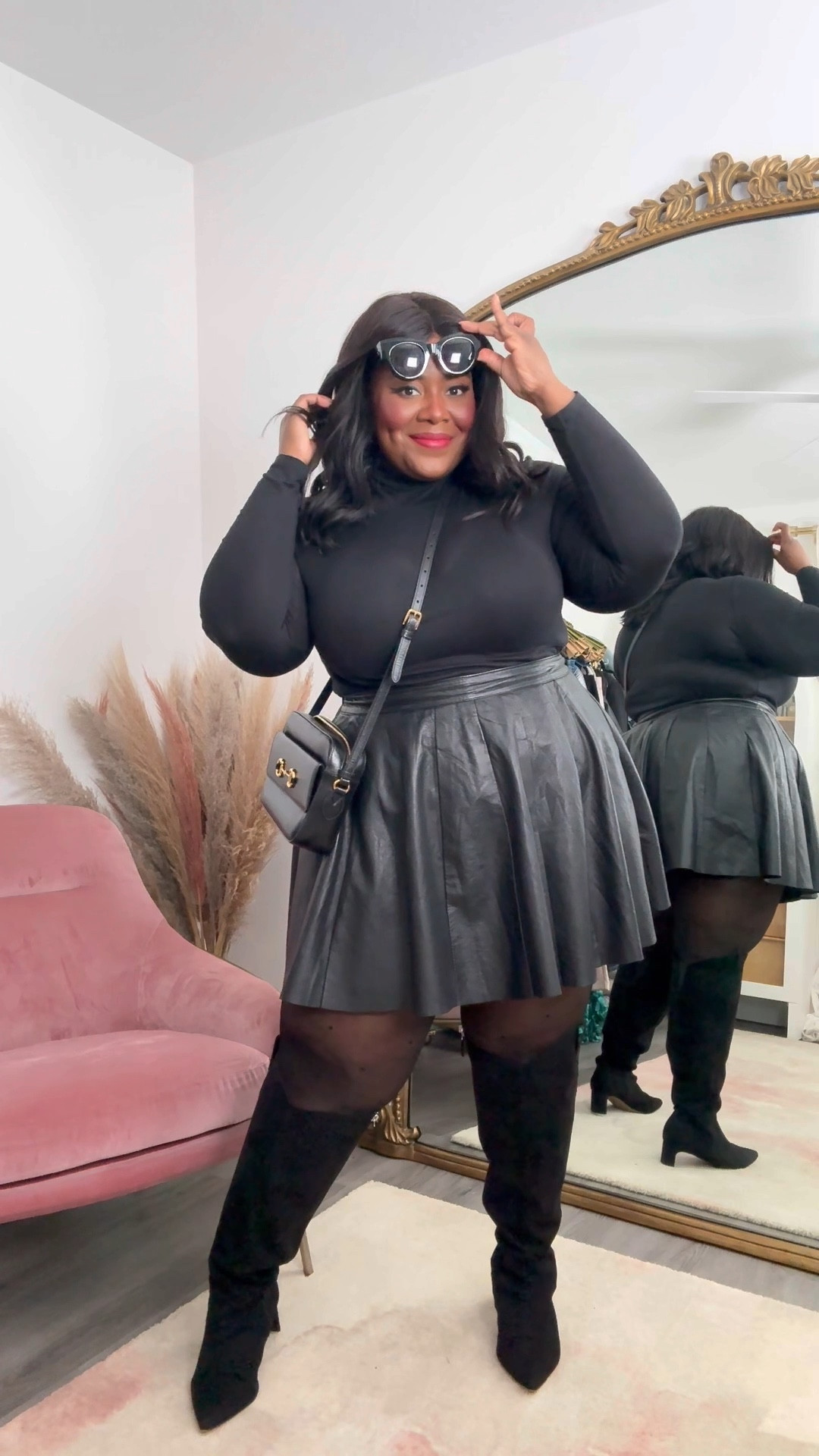 comment “link” and I’ll send you deets to recreate this look.

So I’m currently listening to Britney’s memoir and is it weird to just be proud of a celeb that you only have a parasocial relationship with?! Like, I’m so happy for her, that she finally got to say her peace. Also jamming to her songs and this one is such a banger. 

#PlusSizeFallFashion #plussizetights #plussizeoutfit #blackleatherskirt 

#LTKfindsunder100 #LTKsalealert #LTKplussize