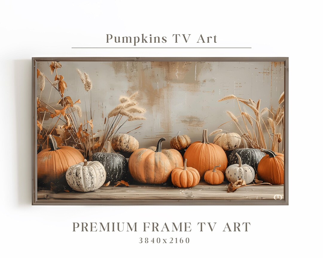 Frame TV Art Fall Field, Pumpkins Art TV, Pumpkins Painting, Frame TV Fall Art, Samsung Frame Tv,... | Etsy (US)