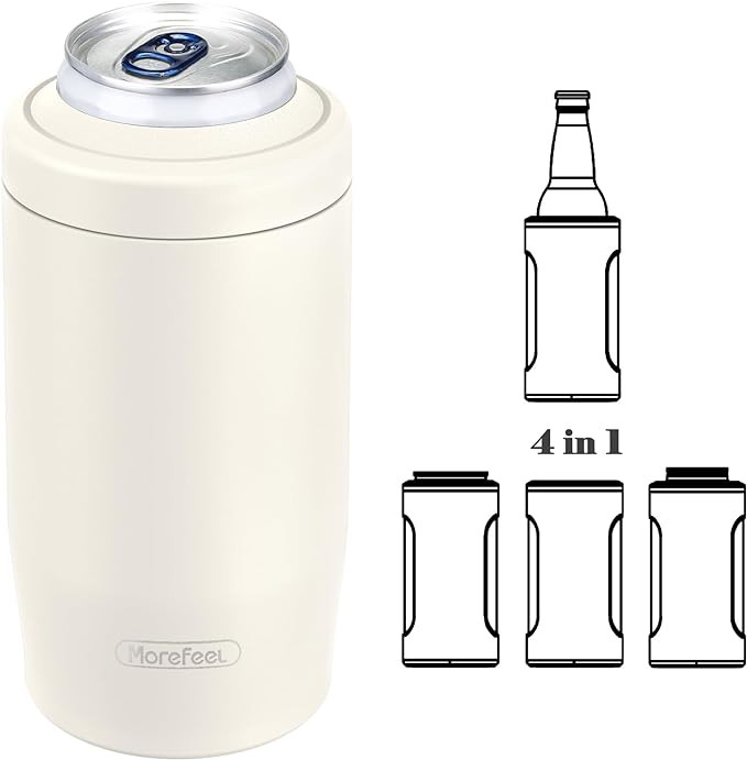 4-in-1 Skinny Can Cooler Double Wall Stainless Steel Insulated Can Holder,Can Coozie, Works With ... | Amazon (US)