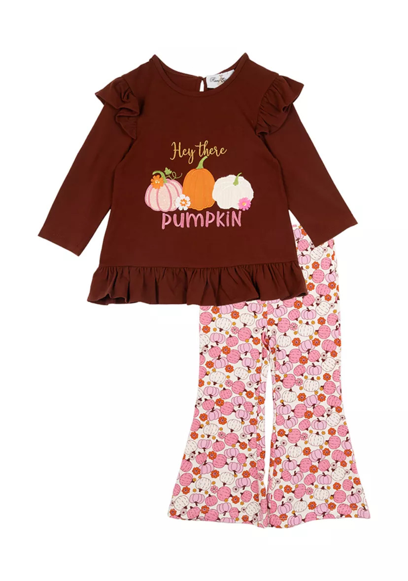 Girls 7-16 Pumpkin Appliqu\u00e9 Top and Printed Pants Set | Belk