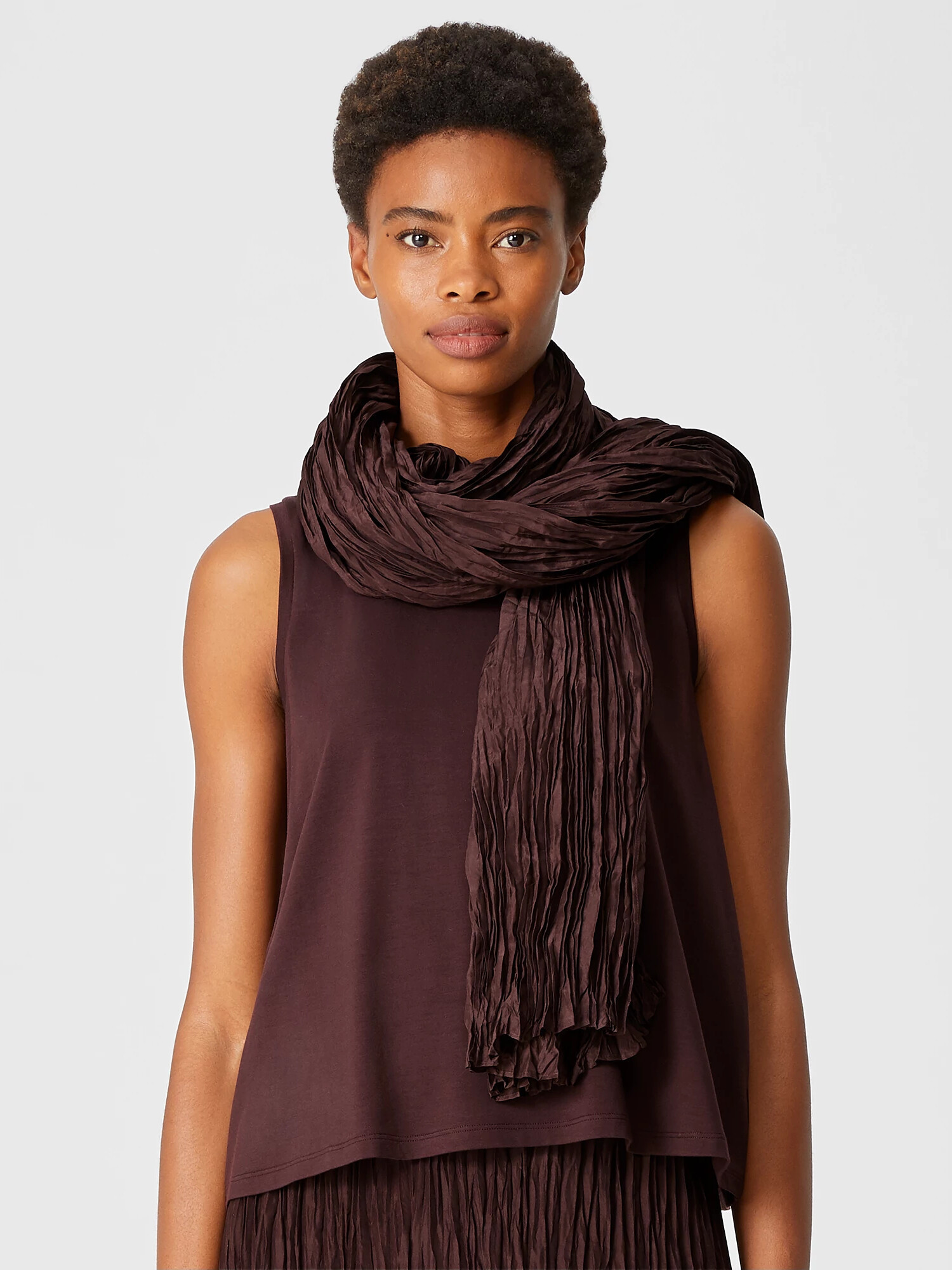 Crushed Silk Habutai Scarf | Eileen Fisher