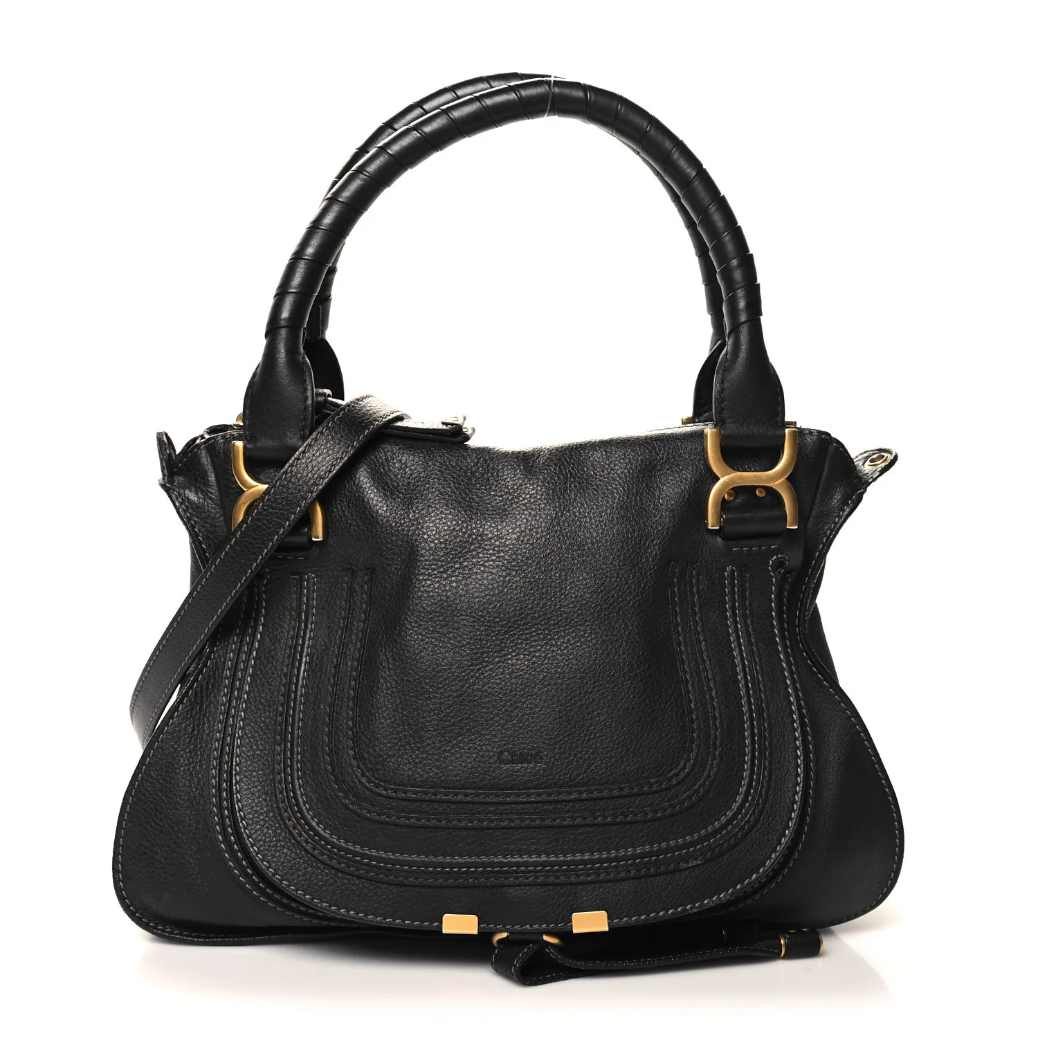 Calfskin Medium Marcie Satchel Black | FASHIONPHILE (US)