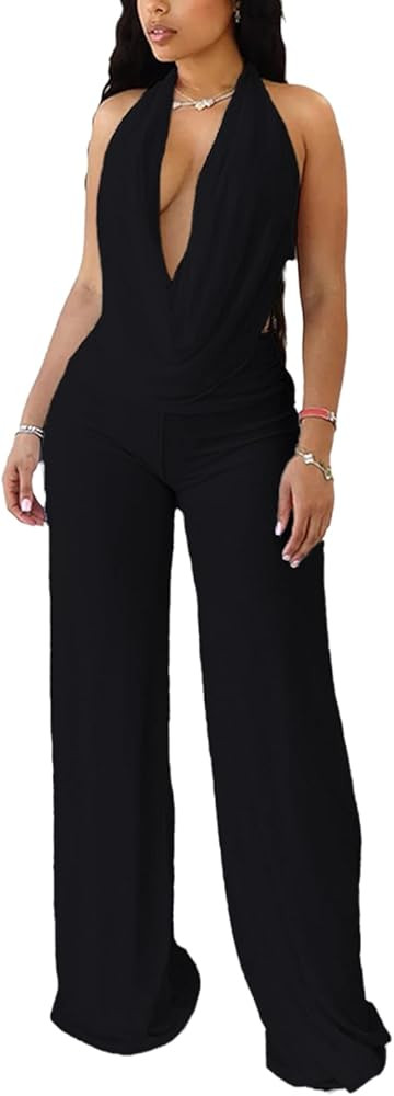 Party Outfits for Women Sexy 2 Piece Stretchy Halter Neck Backless Sexy Two Piece Sets for Women ... | Amazon (US)
