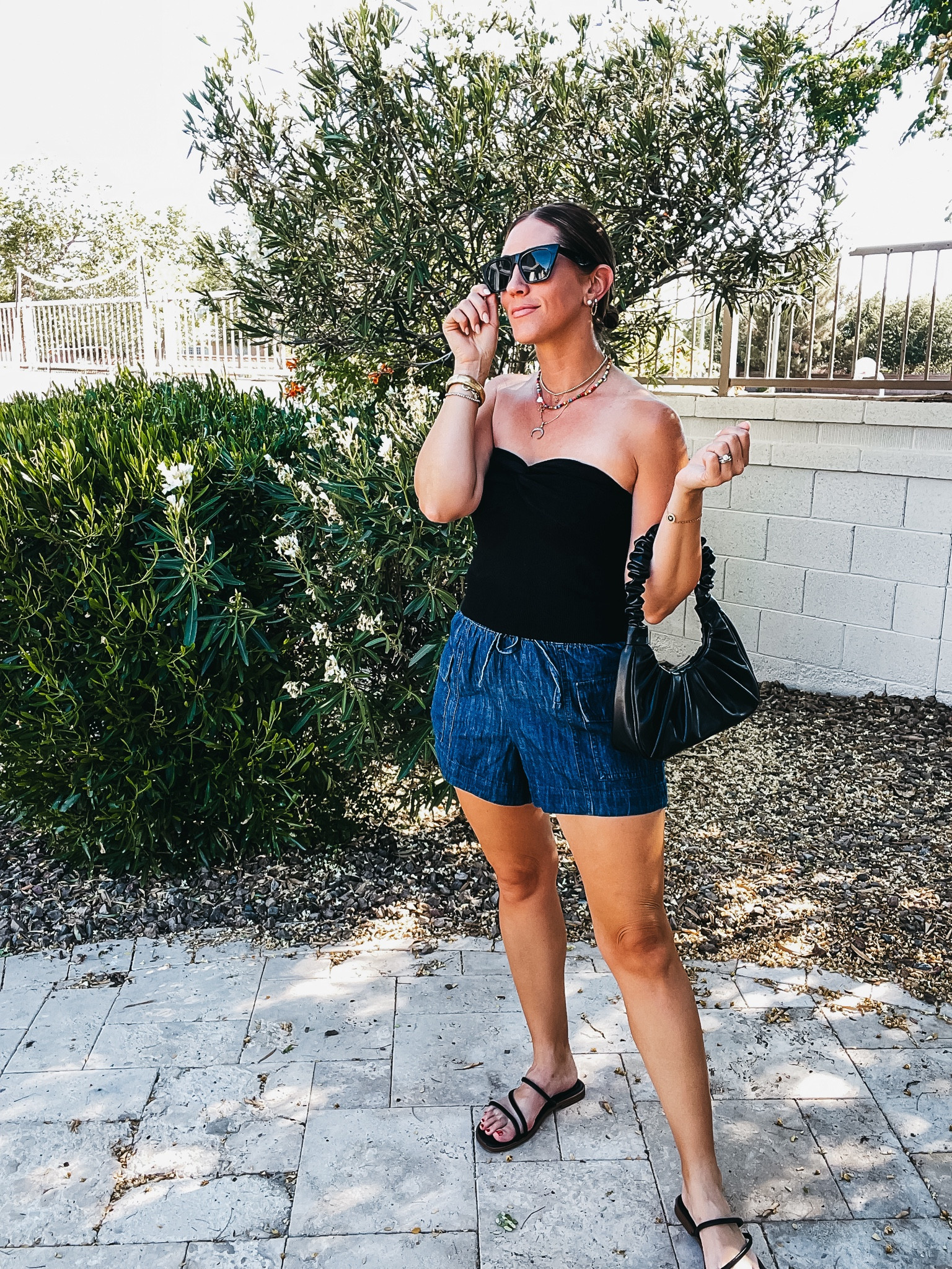 Dress casual summer outfit idea! My happy hour look 🖤🍷☀️

Black tube, top — size, small 
denim cargo shorts — size small
Strappy, black sandals — size 7.5 

Target style, Walmart fashion, Amazon fashion, summer outfit idea, dressy casual style, summer outfit inspo 

#LTKxWalmart #LTKFindsUnder50 #LTKSaleAlert