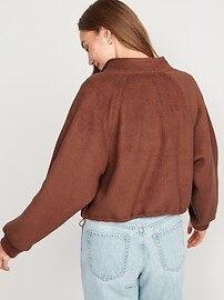 Oversized Sherpa Half-Zip Sweatshirt for Women | Old Navy (US)