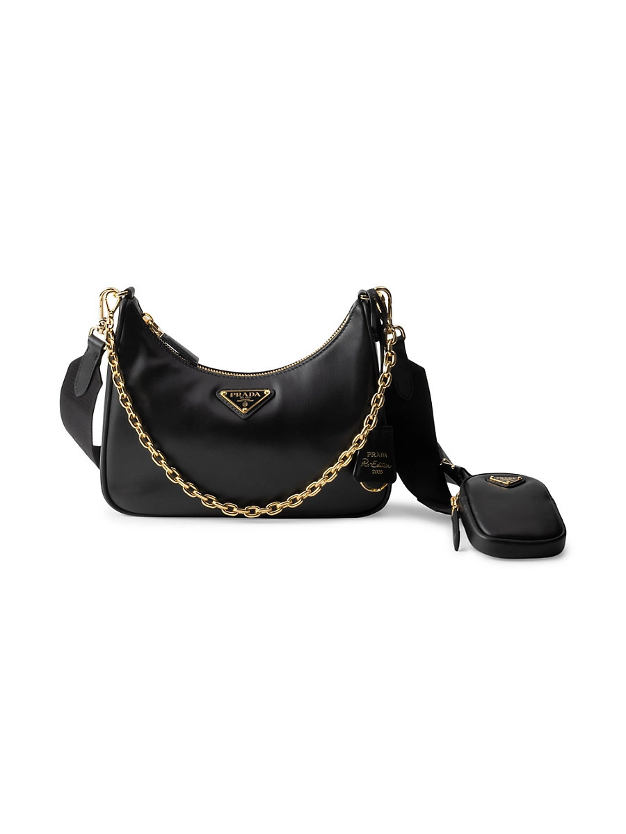 Women's Re-Edition 2005 Leather Shoulder Bag - Black | Saks Fifth Avenue