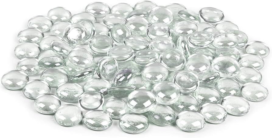 Galashield Glass Flat Clear Marbles Glass Pebbles Gems for Vase Fillers Stones Rocks (5 lbs Bag /... | Amazon (US)