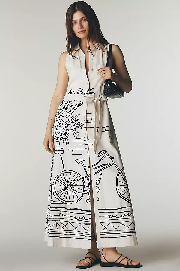 The Mona Miki Lowe Linen Shirt Dress by Maeve | Anthropologie (US)