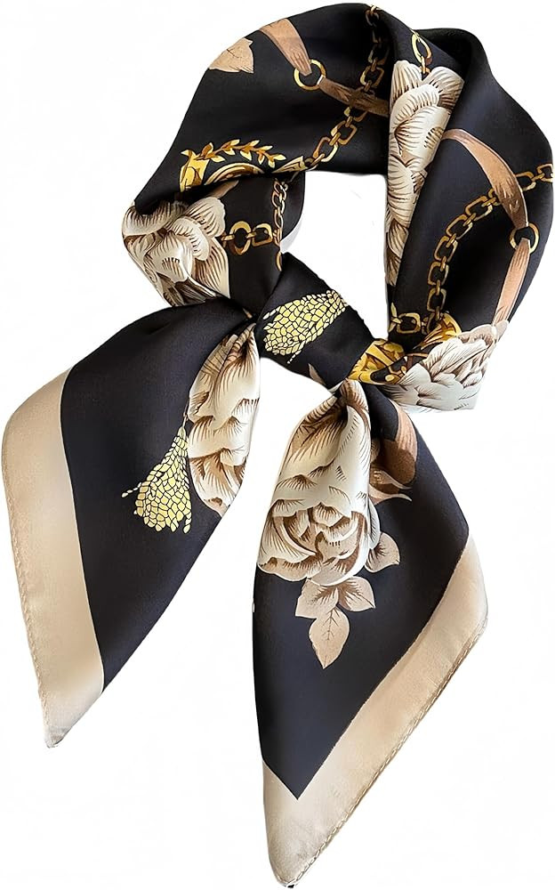 MINIDORA Satin Scarves for Women 27.5 × 27.5 inches Medium Square Elegant Silk Feeling Head Scar... | Amazon (US)