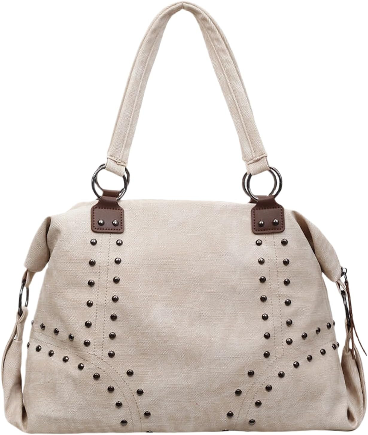 Studded Purse Trendy Faux Leather Studded Tote Handbag Top-Handle Hobo Bags Y2K Shoulder Bag Punk Purse for Women | Amazon (US)