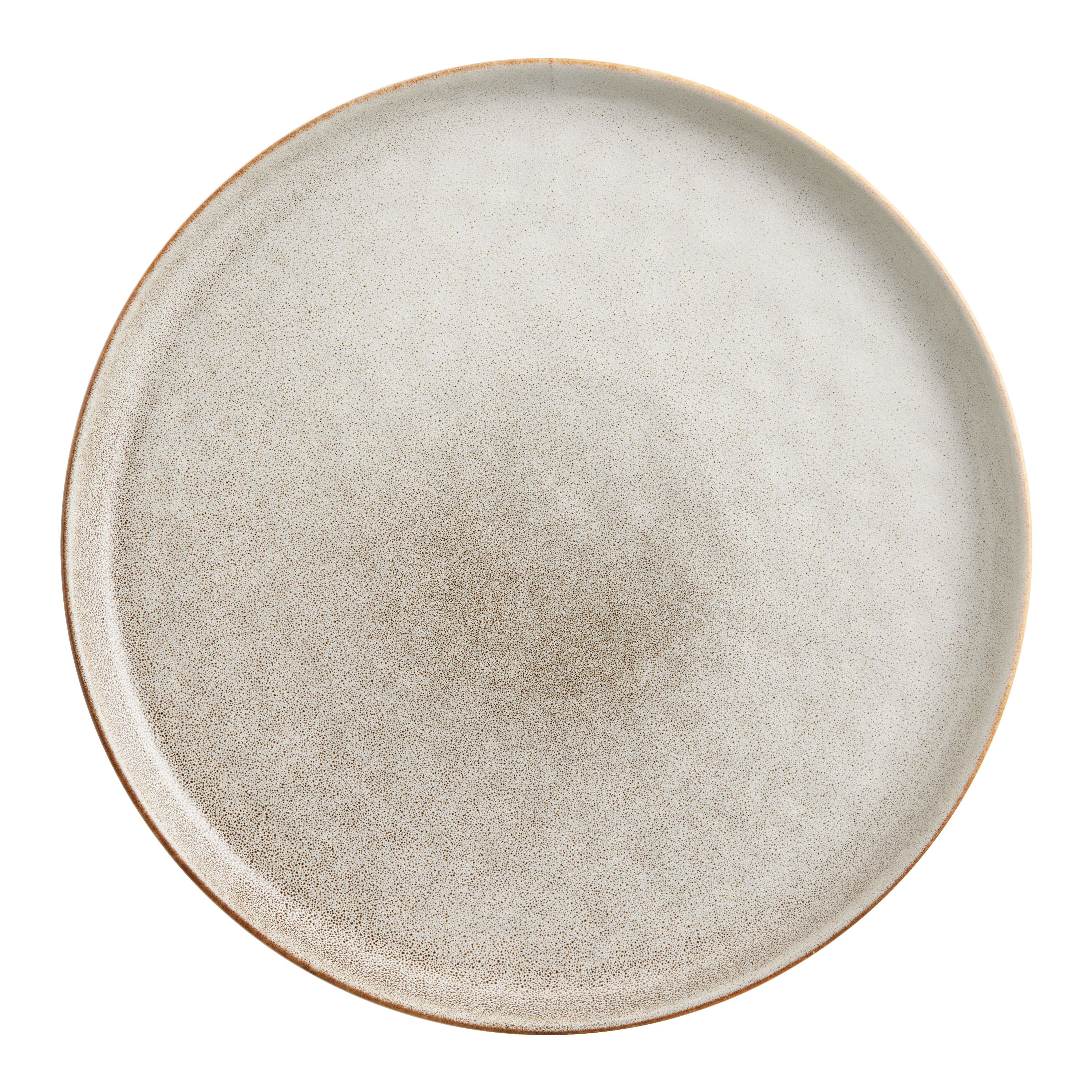 Vita Ivory And Brown Reactive Glaze Dinner Plate | World Market