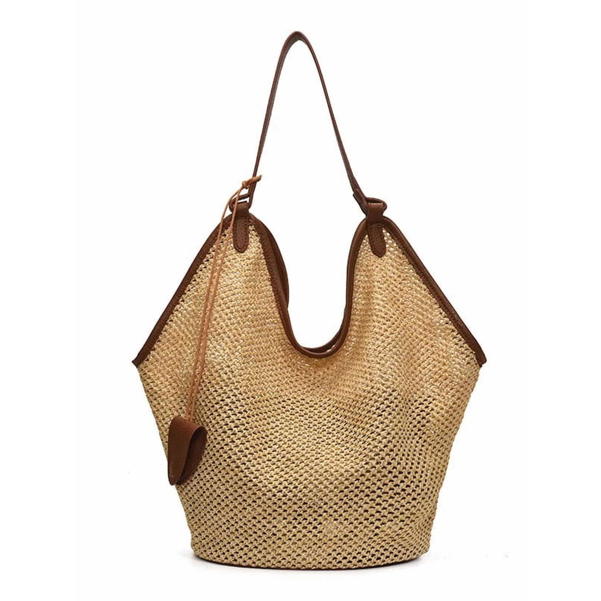 Clearance Japceit Japceit Women'S Knot Handle Tote Handbag,Fan Shaped Natural Straw Handbag,Versa... | Walmart (US)
