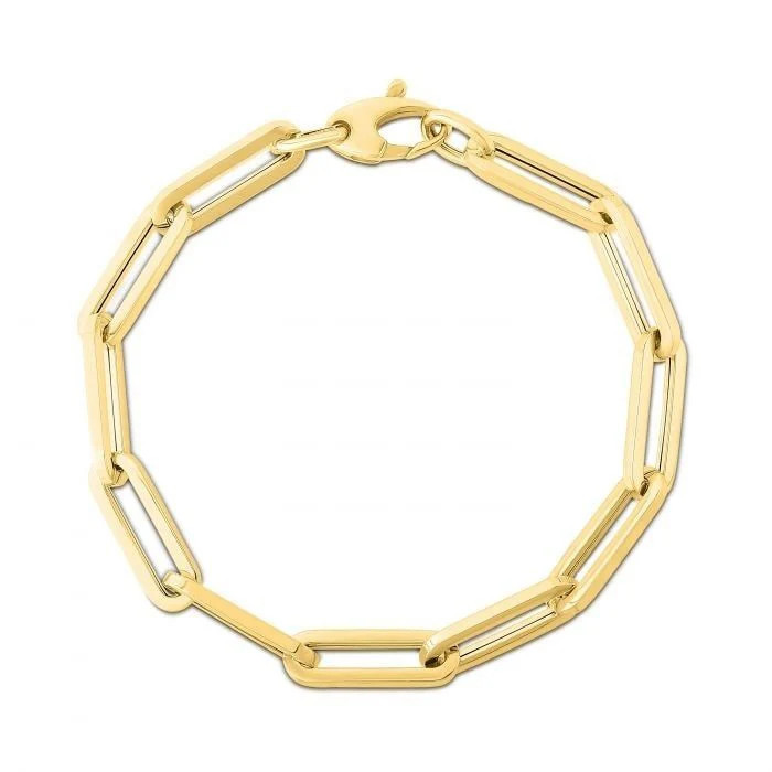 14K Gold Bold Paperclip Bracelet | Goldmania