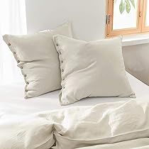 Simple&Opulence 100% Washed Linen Euro Sham Cover,26 x 26 Inch,Set of 2,Decorative Throw Pillow Cove | Amazon (US)