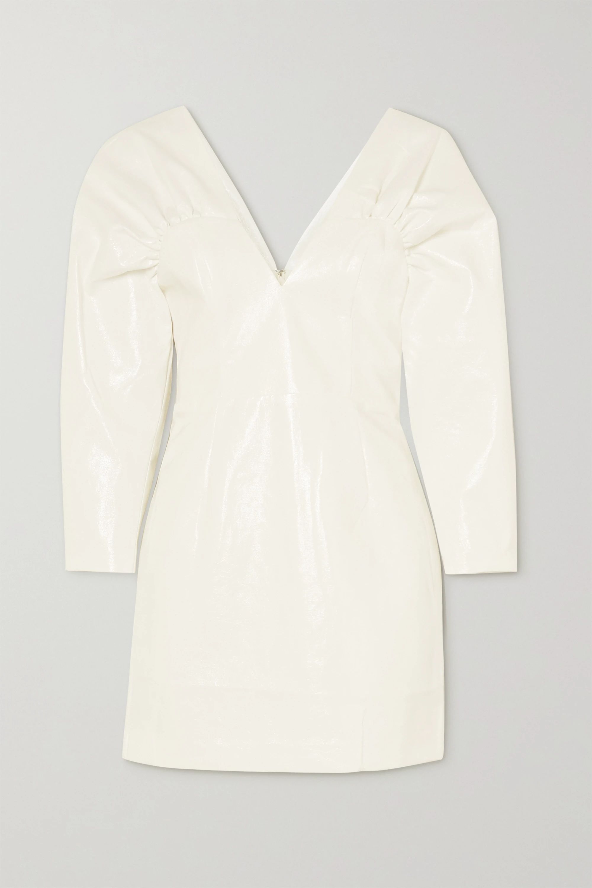 White Clara faux patent-leather mini dress | ROTATE Birger Christensen | NET-A-PORTER | NET-A-PORTER (US)